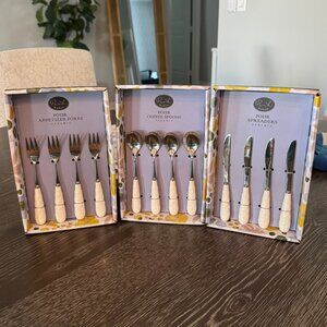 12-Piece Ceramic Appetizer Set (4-Forks, 4-Knifes & 4-Spoons)